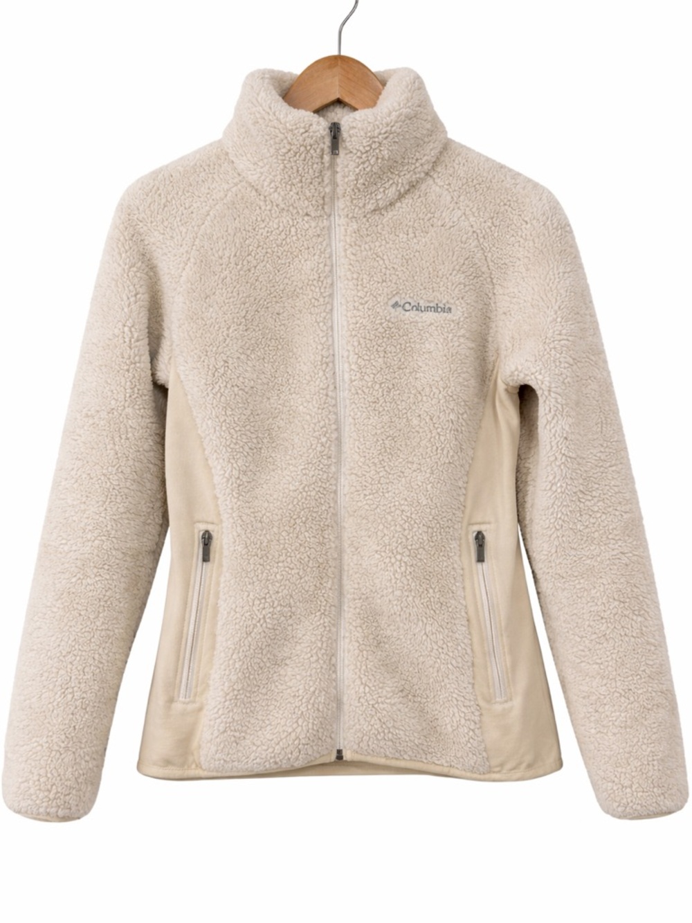 Columbia Sherpa Fleece Jacket Cream Cozy Zip Up Womens Medium